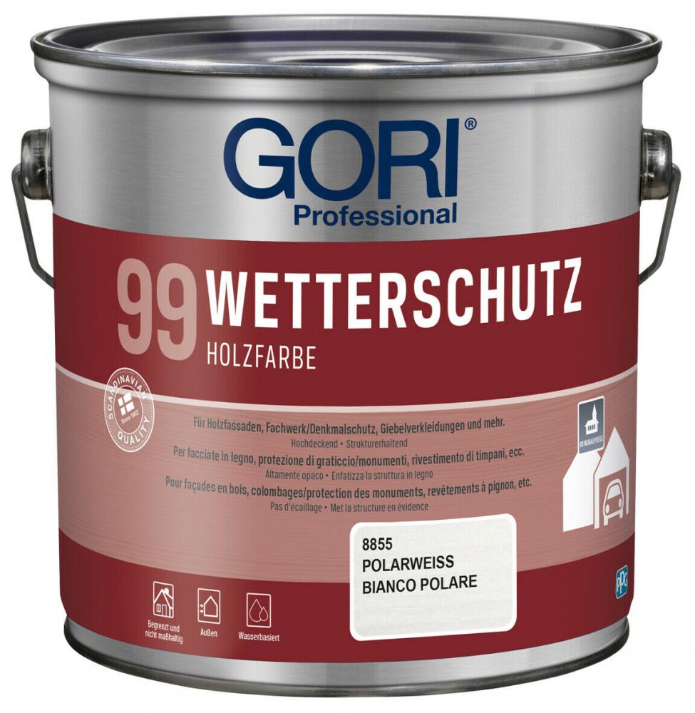 GORI 99 Deck Holzfassaden-Farbe Polarweiß 2,50 ltr.